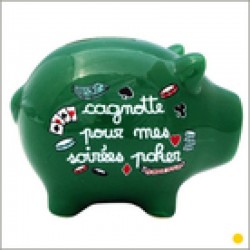 Tirelire cochon vert soiree...