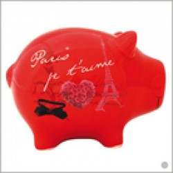 Tirelire cochon rouge paris...