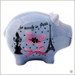 Tirelire cochon mauve so...
