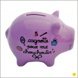Tirelire cochon violet...
