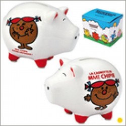Tirelire cochon blanc mme...