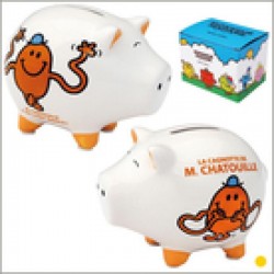 Tirelire cochon blanc mr...