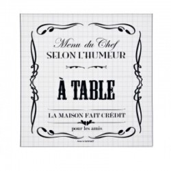 Toile 30x30 menu du chef-gris