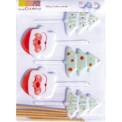 Moules 5 sucettes "sapin,...