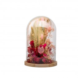 CLOCHE fleurs Sechees Rose...