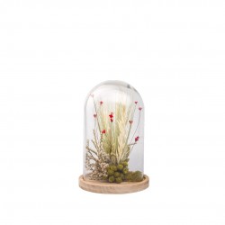 CLOCHE fleurs Sechees Rouge...