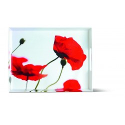 Plateau 40x31cm corn poppies
