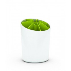 Pot ustensiles-blanc/vert