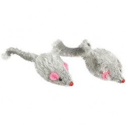 Souris x12 poil court 5cm gris