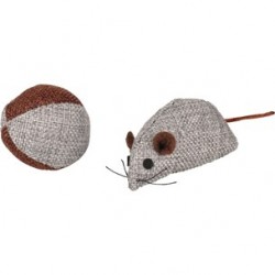 Souris et balle gris 7.8cm