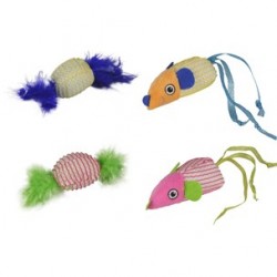Souris +balle avec plumes
