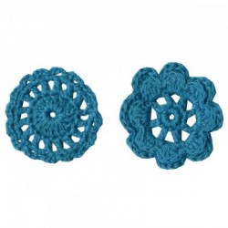 Fleur crochet turquois