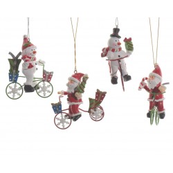 Figurine noel a/velo a/susp...