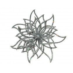Fleur plast.argentée s/clip...