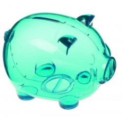 Tirelire cochon bleu